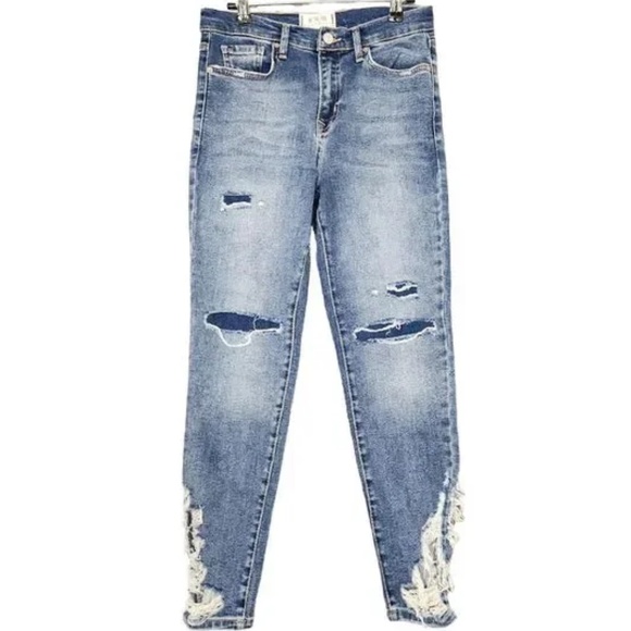 Free People We the Free 'About a Girl' Distressed Skinny Jeans Size 28 - Picture 5 of 9